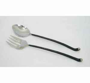 ที่จับอะคริลิคโลหะตกแต่งชุดเสิร์ฟสแตนเลสนูนสลัดชุดเสิร์ฟเครื่องมือสลัด - Product Image 4