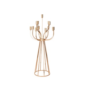 Portavelas de soporte de metal de color bronce de último diseño con cuerpo de metal completo con tamaños de 15 pulgadas - Product Image 4