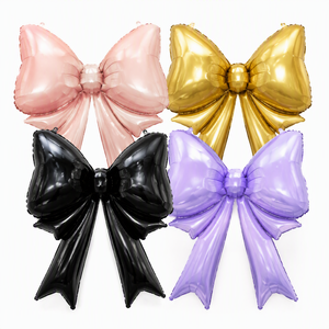 Giant Foil Bow <b>Balloons</b> 29 inch - Matte Blush Gold Black Lavender Photo Booth Backdrop Party <b>Decoration</b> 10 Pack - Product Image 1