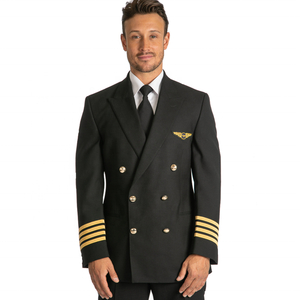 定制飞行员制服男女通用舒适贴合长袖两件套专业空姐针织涤纶 - Product Image 2