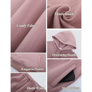 ชุดฮู้ดดี้และกางเกงทรงโอเวอร์ไซส์แบบมีสไตล์สำหรับผู้หญิง ชุดแทรคสูทคุณภาพสูงพร้อมโลโก้สั่งทำ เหมาะสำหรับใส่ในชีวิตประจำวัน - Product Image 6