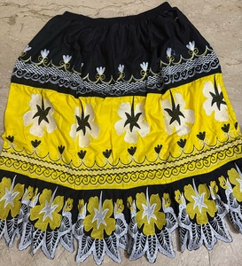 Falda Vintage de Estilo Micronesio Polinesio-Pohnpeiano para Mujer, Bordada en Mezclilla, Cintura Elástica, 100% Algodón Natural, Verano - Product Image 4