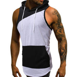 Débardeur de sport décontracté en coton tricoté pour homme, respirant, anti-transpiration, pour la gym et le fitness, sans manches, design uni ou imprimé - Product Image 4
