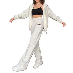 Chándal de mujer de alta calidad 100% algodón polar mujer chándales Color sudor cómodo ropa Casual chándales para mujer - Product Image 1