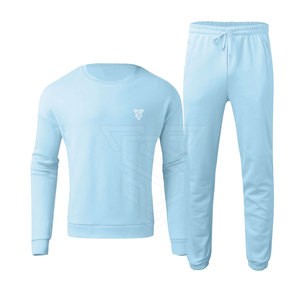 Ensemble de survêtement pour homme en coton 100% de haute qualité, fabriqué en usine, taille plus, hiver, taille élastique, logo personnalisé, respirant - Product Image 1