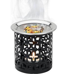 Quemador de Incienso de Metal Negro Moderno con Bandeja Interior de Acero, Porta Incienso Decorativo, Quemador de Aromaterapia Hecho a Mano - Product Image 5
