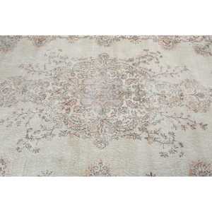 6,6x9,<b>9</b> ft Vintage Rug, Turkish Large Rug, White Striped Wool Rug - Product Image 5