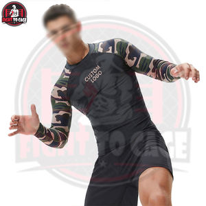 Rashguard MMA pour hommes, imprimé par sublimation, qualité supérieure, prix compétitif, OEM, personnalisable, séchage rapide, manches longues, tissu 220g - Product Image 4