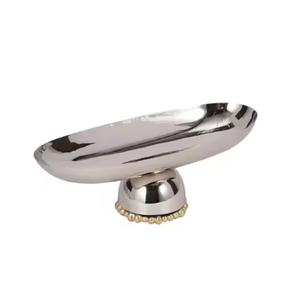 High Quality Handcrafted Designer Aluminium <b>Serving</b> <b>Tray</b> Modern Luxury <b>Gold</b> Silver Set for Home & Restaurant Decorative Purpose - Product Image 2