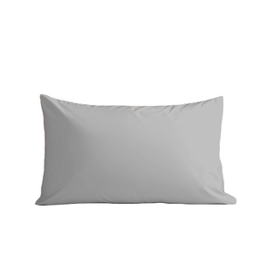 Taie d'oreiller de luxe grise en polycoton pour hôtel, 50x70cm, simple, douce, respirante, pour la maison, forme rectangulaire, motif uni, tissée - Product Image 1