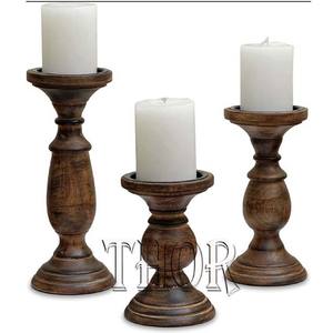 Set of 3 Pastoral Style Home Decor Pillar Candle Holders <b>Mantle</b> Decor Centerpieces for Fireplace and Dining Room for Easter - Product Image 2