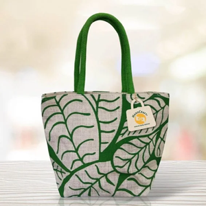 Embellished Jute and Velvet <b>Handbag</b> with <b>Beaded</b> Rectangular Design and Fringe for Clothing Shopping Wholesale Factory Price - Product Image 2