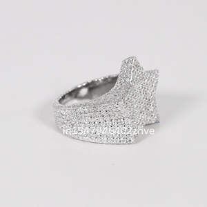Último anillo de Hip Hop Magnificence para hombre, oro blanco de 14kt con moissanita completamente tachonada cultivada en laboratorio, diseño elegante para ropa de fiesta - Product Image 2