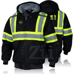 High Quality Reflective Construction Worker Vest <b>Hi</b> <b>Vis</b> Sweatshirt Hood for Working Safety OEM Wholesale Price <b>Running</b> Style - Product Image 1