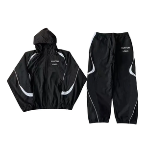 Survêtement décontracté d'hiver à capuche en polyester/coton pour fabricants sur mesure, avec pantalon de jogging et coupe-vent réfléchissant - Product Image 6