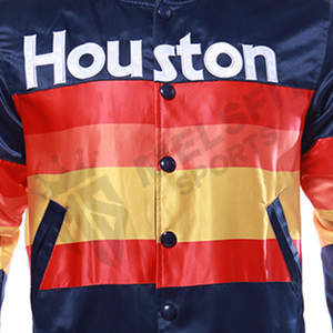 Veste universitaire en satin personnalisée pour homme, couleur personnalisée, col montant, logo frontal, respirante, coupe-vent, nom de l'équipe - Product Image 5