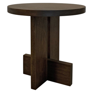 <b>Vintage</b> Style Solid Oak Wood Round Side <b>Table</b> Accent <b>Coffee</b> <b>Table</b> Modern Natural Hardwood End <b>Table</b> For Living Room & Bedroom - Product Image 6