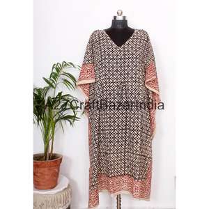 Indian Handmade kaftan Tunic Cotton Maxi Poncho <b>Women's</b> Kaftan Caftan Night Wear Hippie <b>Dress</b> Kimono Satiny Silky Look Plus Size - Product Image 5