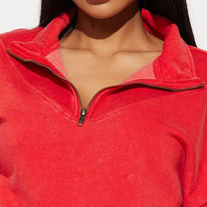 Sudadera con capucha cómoda y ligera para correr para mujer, Invierno/forro polar suave, transpirable, recortada, nuevo diseño, OEM, logotipo personalizado, sudadera con capucha para mujer - Product Image 3