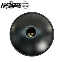 Kingmusico Handpan 12 notes en acier inoxydable noir 430, 60x60x35cm, PPY-12B, Tambour à main, Instrument de musique personnalisé ODM OEM