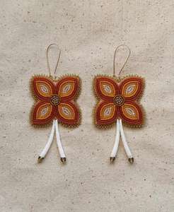 Pendientes colgantes de estilo, joyería de boda con cuentas de arcoíris, pendientes de cuentas de arroz en forma de corazón, bohemios tejidos a mano - Product Image 1