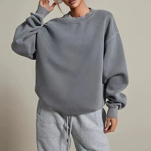 Sudaderas de gran tamaño de moda para mujer Sudaderas con capucha de lana Jersey de cuello redondo Sudadera de algodón para mujer - Product Image 1
