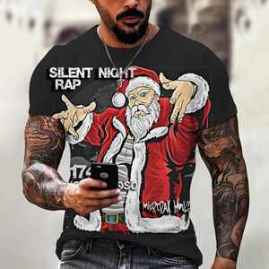 <b>T</b>-<b>shirt</b> For <b>Men</b> 2025 100% Cotton <b>Men's</b> Half Sleeve <b>Christmas</b> <b>T</b>-<b>shirt</b> Crew Neck Graphic Wholesale Custom Top <b>T</b>-<b>shirt</b> for <b>Men</b> - Product Image 2