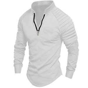 Automne hommes décontracté fermeture éclair pour POLO chemise de sport à manches longues avec col montant respirant tricoté T-shirt pour hommes livraison DDP - Product Image 4