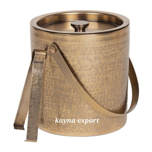 Recién llegado, cubo de hielo de Metal de doble pared con acabado antiguo y elegante para Bar, cafetería y ocasiones de fiesta - Product Image 1