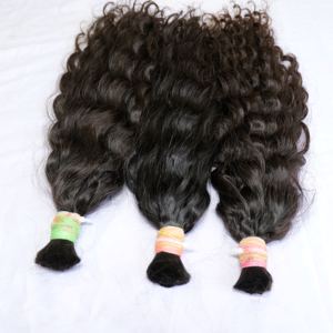 Extensiones de cabello humano a granel de onda profunda suelta ondulada virgen natural tipo indio sin trama de Vietnam - Product Image 1