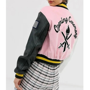 Chaud rose couleur femmes Varsity veste nouveauté femmes haute qualité Letterman culture mode Varsity vestes - Product Image 4