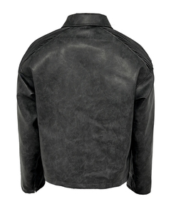 Chaquetas de moto de cuero originales en blanco liso gris Vintage de alta calidad para hombre 2025 - Product Image 2