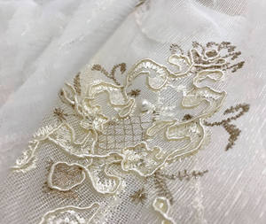 Элегантная кружевная ткань Роскошная вышивка прозрачная занавеска из ткани занавески для дома, спальни - Product Image 1