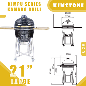 Griglia a Carbone Kamado in Ceramica Kimstone, Misura Più Popolare 21 Pollici, Affumicatore Kamado BBQ <span class=keywords><strong>per</strong></span> Cucina all'Aperto - Product Image 3