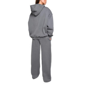 Ensemble de survêtement décontracté pour femme, style incroyable, 100% coton, uni, surdimensionné, avec sweat-shirt et pantalon de survêtement, pour la vie quotidienne et les activités de plein air - Product Image 3