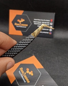 Pinzas para Pestañas de Acero Inoxidable Negro con Logotipo Personalizado al por Mayor, Agarre de Diamante Suave, para Volumen, Fibra, Curvatura y Extensión de Pestañas de 10mm - Product Image 5