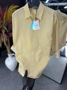 Chemise en lin rayée pour hommes, décontractée, à manches longues, boutonnée, vêtements de plage d'été, légère et respirante - Product Image 3