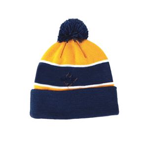 Bonnet d'hiver unisexe en tricot avec logo personnalisé, impression numérique, jacquard acrylique, chaud, avec pompon et bordure côtelée, fait à la main - Product Image 1