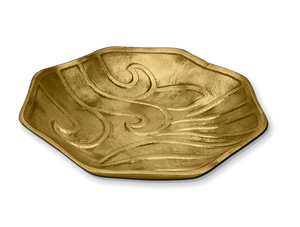 Plato DE SERVICIO DE ALUMINIO niquelado hecho a mano de la mejor calidad en relieve para ensaladas y platos - Product Image 4