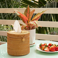 Boîte à mouchoirs en rotin, couvre-papier toilette, boîte de rangement artisanale, écologique, naturelle, décoration intérieure et extérieure, vente en gros du Vietnam