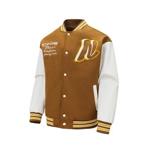 Chaqueta de béisbol de bombardero de talla grande personalizada de alta calidad para hombre parches personalizados bordado Logo Letterman Varsity chaquetas para hombre - Product Image 1