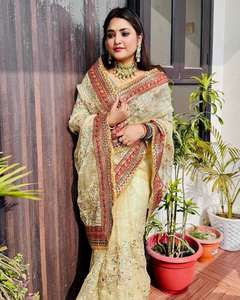 Sari pakistanais élégant, brodé par des designers, pour mariage et soirée, robe ethnique traditionnelle, collection en gros - Product Image 6