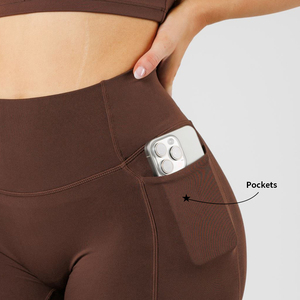 Pantalones cortos deportivos de cintura alta sólidos para mujer, mallas de yoga sin costuras de alta elasticidad, ropa deportiva para mujer para interiores y exteriores - Product Image 2