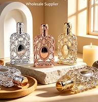 Flacon de parfum de luxe de style arabe avec logo personnalisé et boîte cadeau, cadre en zinc métallique de haute qualité pour les soins personnels