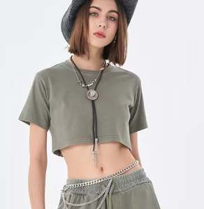 T-shirt court pour dames Vente en gros Logo personnalisé Streetwear Style OEM Fournisseur d'usine - Product Image 2