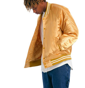 Veste Bomber en Satin Varsity Baseball Hiver Zavi Sports Veste Homme Vente en Gros Personnalisée 100% Polyester Vestes - Product Image 5