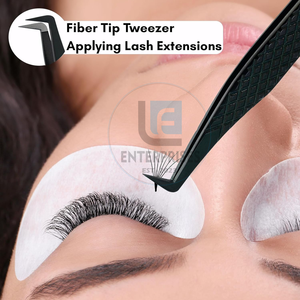 แหนบต่อขนตาปลายแหลมแบบนาโน OEM สแตนเลสสตีล 90 องศา สีดำ ขนาดเล็ก สำหรับต่อขนตาแบบวอลลุ่ม 12 ซม. รับทำโลโก้ตามสั่ง - Product Image 5