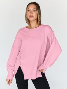 Femmes Y2K Style surdimensionné col rond sweats hiver solide brodé appliqué capuche pour adolescentes tenues d'automne - Product Image 5