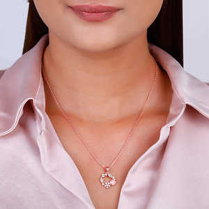 <b>Rose</b> <b>Gold</b> Drop Wreath Set of Three Fashion <b>Pendant</b> Necklaces - Product Image 1