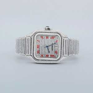 Customizable 925 <b>Sterling</b> <b>Silver</b> Classic <b>Watch</b> Quartz Movement Iced Leb Grown Diamond Round Dial Window Hip Hop Fashion Style - Product Image 2